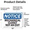 Signmission Mechanical Closet Not An Exit, 10 in W x Rectangle, Vinyl Decal OS-2PACK-NS-D-710-L-14168 - alternate 4
